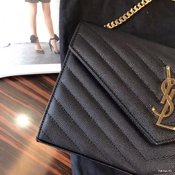 CHAIN MATELASSÉ CASSANDRE YSL WALLET 0717